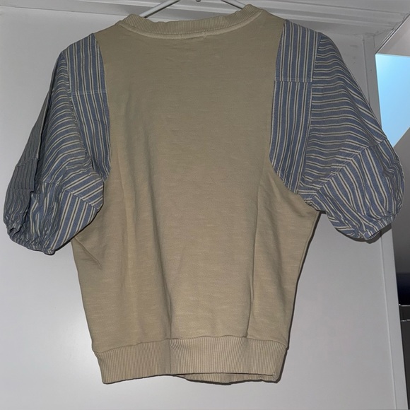 653.  Anthropologie Pilcro Woven Puff-Sleeve Top - Picture 7 of 9